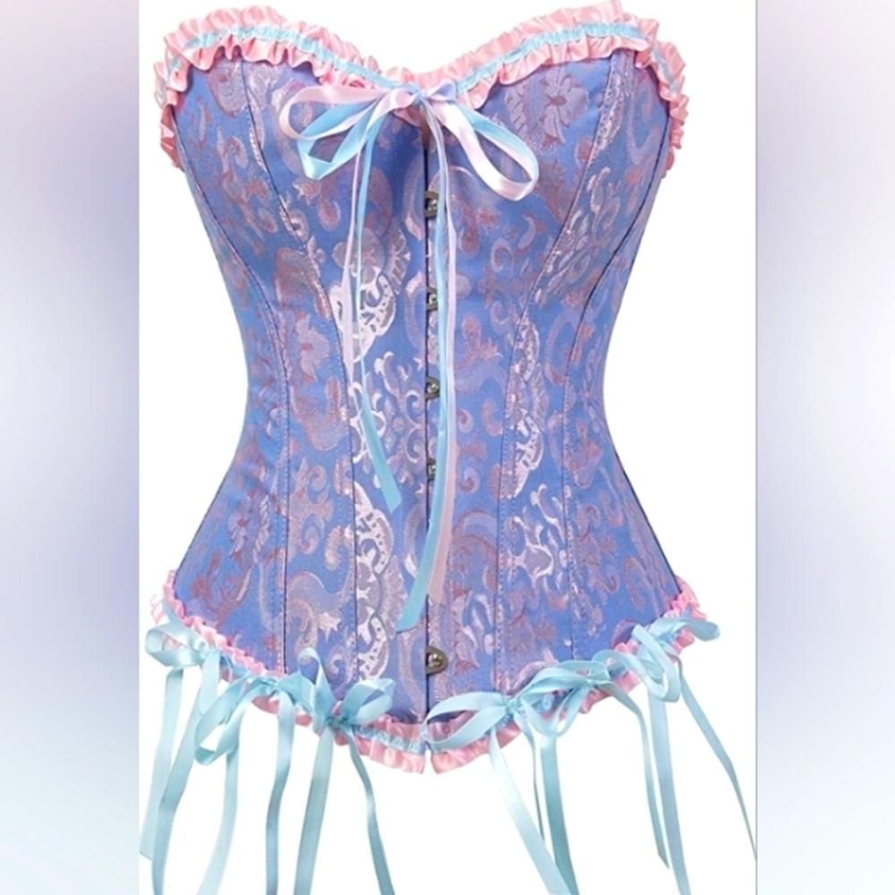 Beautiful Lace Up Bustier Corset set with Thong.